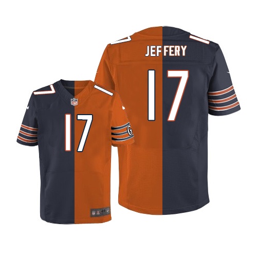 Men's Limited Alshon Jeffery Nike Jersey Navy/Orange - #17 Split Fashion NFL Chicago Bears